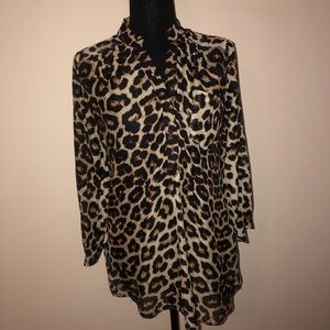 Leopard-print Blouse